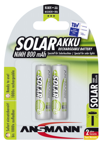 1x2 Ansmann maxE NiMH Akku Mignon AA 800 mAh SOLAR 5035513