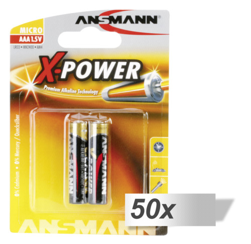 50x2 Ansmann Alkaline Micro AAA LR 03 XPower