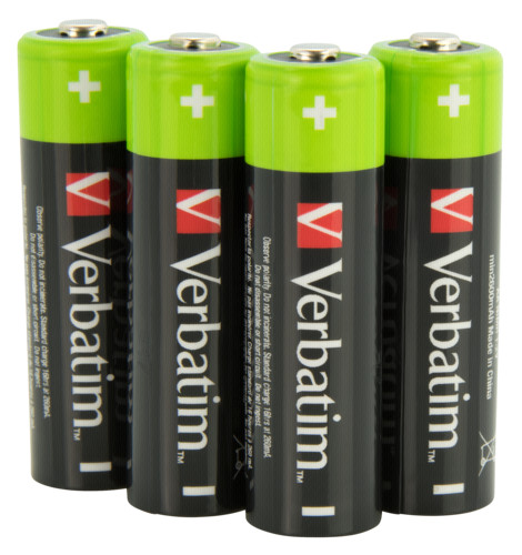 1x4 Verbatim Rechargeable Accu Mignon AA 2450 mAH 49941