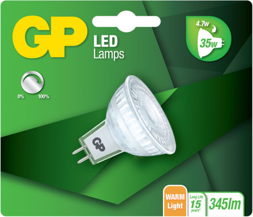 GP Batteries GP Lighting LED GU5.5 MR16 Refl 4,7W 35W 345 lm DIM GP 084983