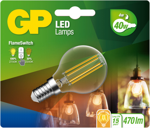 GP Batteries GP Lighting LED FlameSwitch E14 4W 40W 470 lm GP 085379