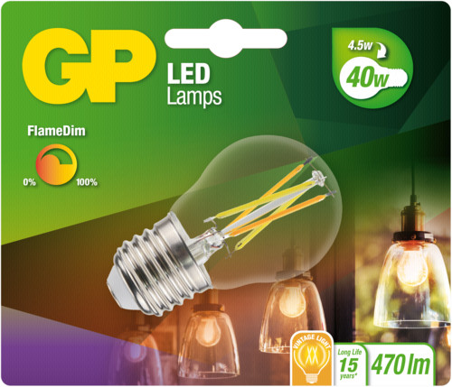 GP Batteries GP Lighting LED FlameDim E27 4W 40W 470 lm GP 085461