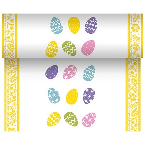 Papstar Tischläufer Coloured Eggs 24mx40cm