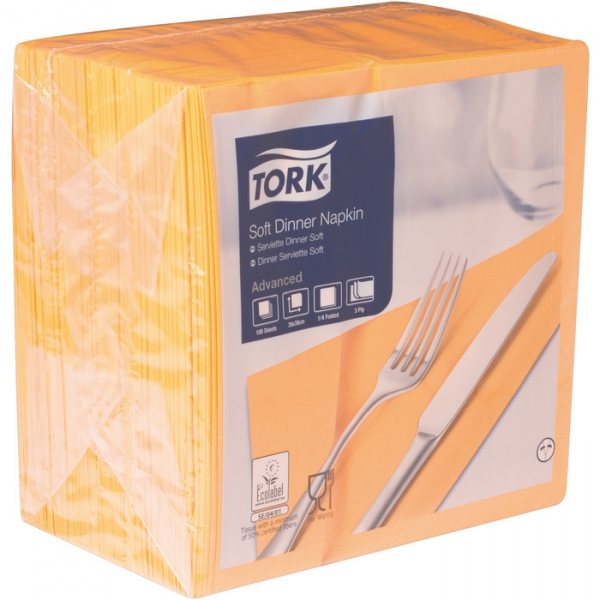 Image of 12 Pkg. Tork Din.Serv.3lag1/4 39/100er, Orange