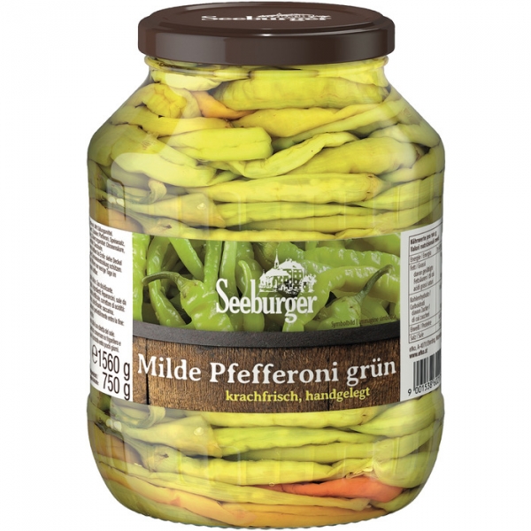 Image of 6 Stk. Seeburger Pfefferoni mild hangelegt 1,7L