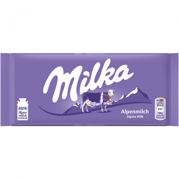 Image of 24 Stk. Milka Schoko 100g, Alpenmilch