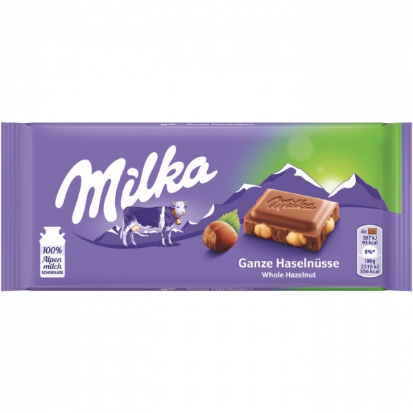 Image of 17 Stk. Milka Schoko 100g, Ganznuss