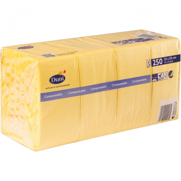 Image of 4 Pkg. Duni Zell.Serv.1/8 3lag33/250er, gelb