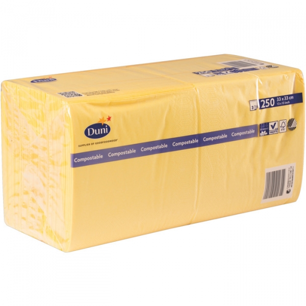 Image of 4 Pkg. Duni Zell.Serv.1/4 3lag33/250er, gelb