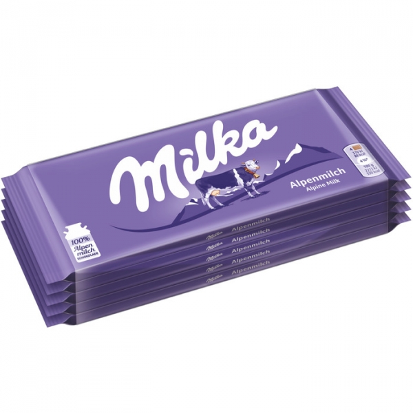 Image of 20 Pkg. Milka Schoko 5x100g, Vollmilch