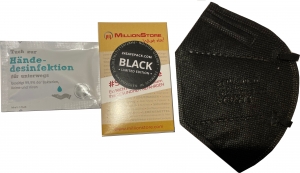 Millionstore GmbH Safe Pack® FFP2 Maske + Desinfektionstuch black Edition