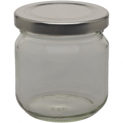   6 Stk. Einkochglas 212 ml rund silberer Deckel 