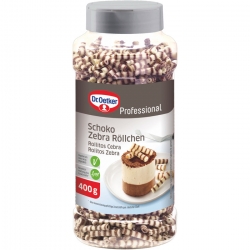   6 Pkg. Oetker Schoko Zebra Rllchen 400g 