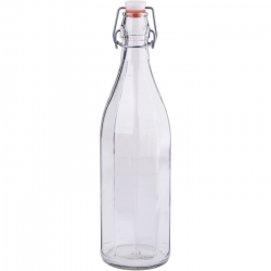   Einkochflasche 1 lt 10kant mit Bgelver 
