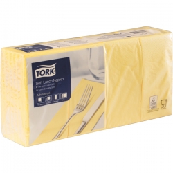   10 Pkg. Tork Lunch Serv.3lag1/8 33/150er, Gelb 