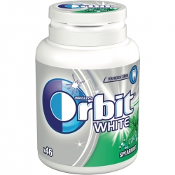   12 Pkg. Orbit White Bottle 46 Dragees, Spearmint 