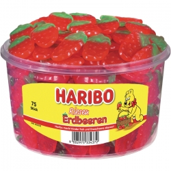  6 Pkg. Haribo Dose 75er, Riesen Erdbeeren 