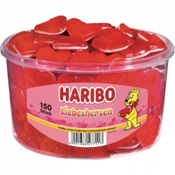   6 Pkg. Haribo Dose 150er, Liebesherzen 
