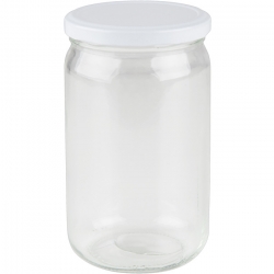   6 Stk. Vorratsglas 720 ml rund Deckel weiß 
