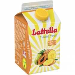   12 Pkg. Lattella Molkedr. 500ml, Ananas/Papaya 