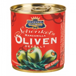   12 Stk. Schenkel Oliven 200g, mit Chili 