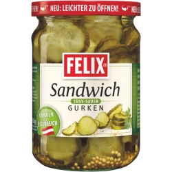   12 Stk. Felix Sandwichgurken classic 580ml 